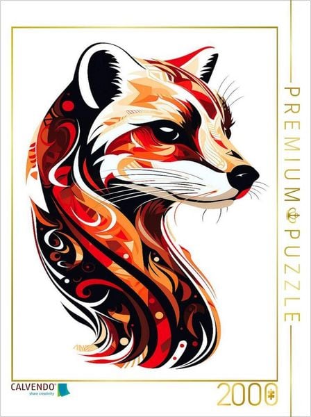 CALVENDO Puzzle Frettchen im Tattoo Design 2000 Teile Lege-Größe 90x67cm Foto-Puzzle für glückliche Stunden