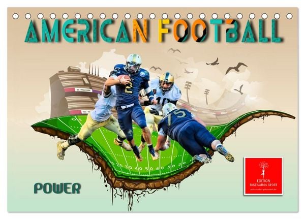 American Football - Power (Tischkalender 2026 DIN A5 quer), CALVENDO Monatskalender