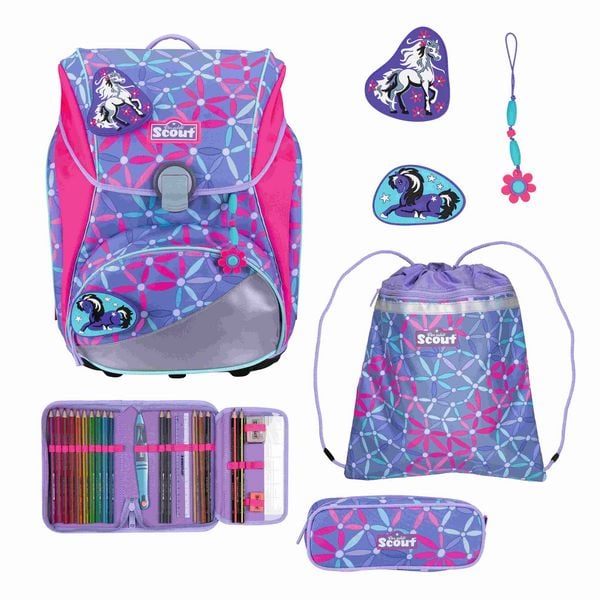 Scout Schulranzen Set Alpha, Schulranzen Set, 4tlg, Pony Love