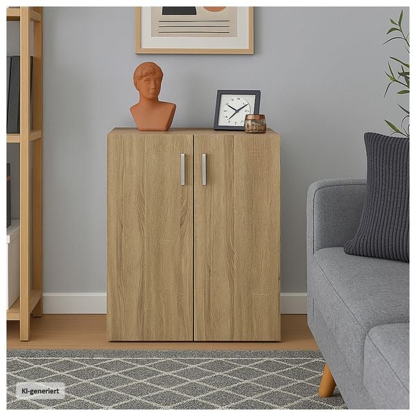 HTI-Living Kommode mit 2 Regalfächern Nina Sonoma Kommode mit 2 Regalfächern Nina Sonoma