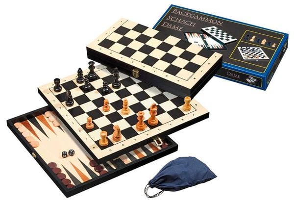 Schach Backgammon Dame Set, Feld 44 mm