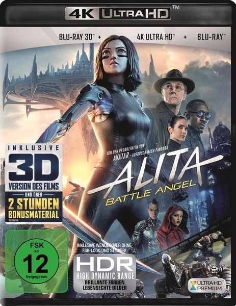 Alita - Battle Angel (4K Ultra HD) (+ Blu-ray 3D) (+ Blu-ray 2D)