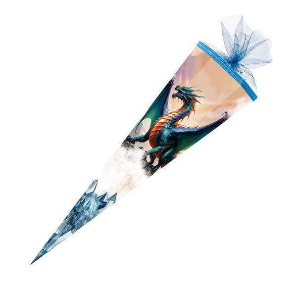 Nestler Schultüte Kristall Drache eckig mit Tüllverschluss 85cm