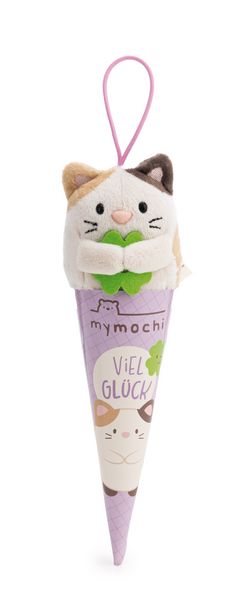 NICI - Schlüsselanhänger Katze Angy mit Kleeblatt moodie 8cm mit Loop in Schultüte