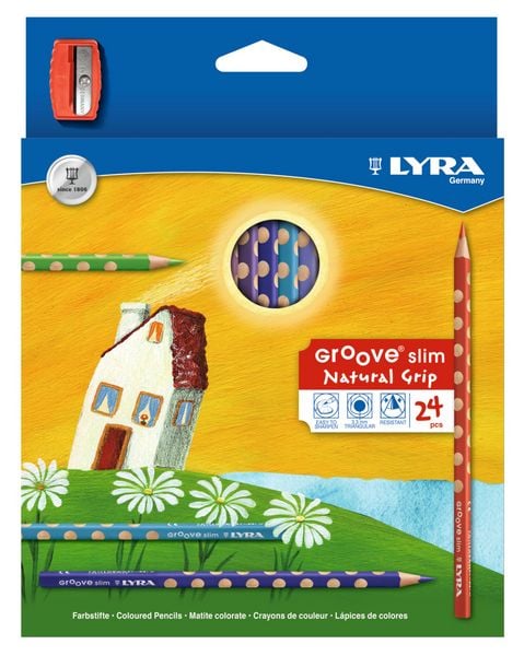 LYRA Buntstifte Groove slim Natural Grip 24 Stück Kartonetui