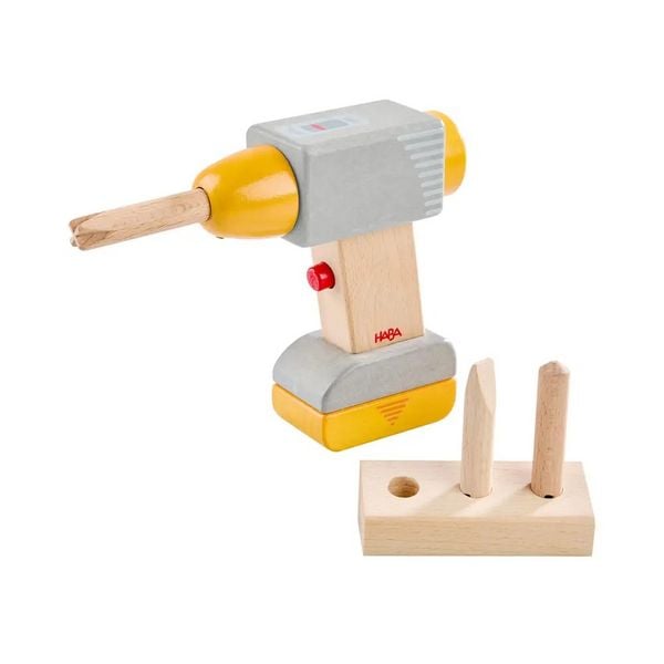 HABA 2012315001 - Creative Play, Bohrmaschine, 6-teilig, Holz