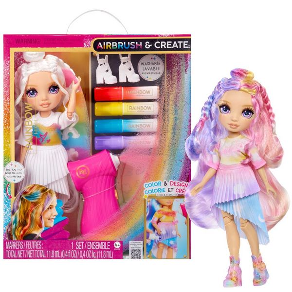 MGA Puppe Rainbow High Air Brush & Create Fashion Dolls Purple Eyes