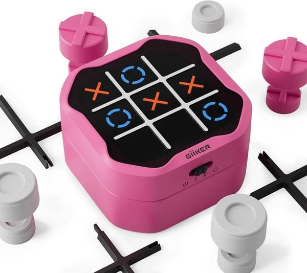 GiiKER Tic Tac Toe Bolt Elektronisches 3-in-1 Puzzle-Handheld-Spielkonsole, Logikspiel für Kinder und Erwachsene, pink