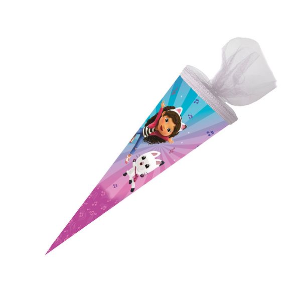 Nestler Schultüte Gabby's Dollhouse rund mit Tüllverschluss 50cm