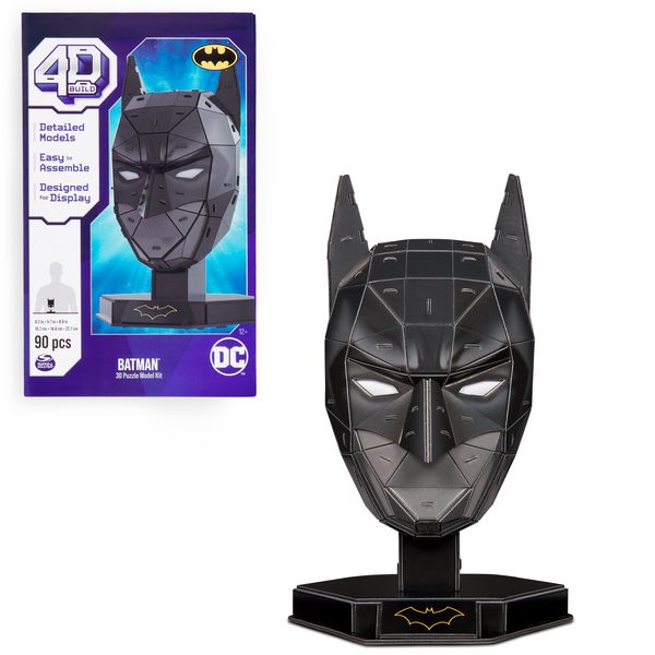 4D Build - Batman Maske - detailreicher 3D-Modellbausatz aus hochwertigem Karton, 90 Teile, für Batman Fans ab 12 Jahren