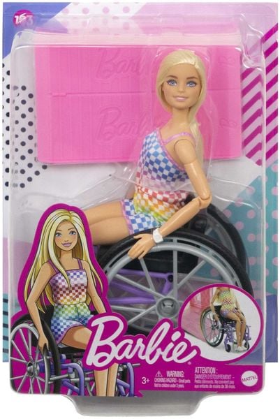 Barbie-Puppe mit Rollstuhl und Rampe, blond, Barbie Fashionistas