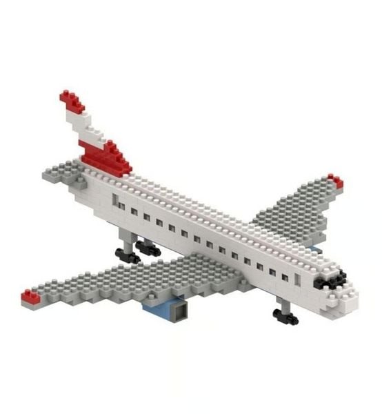 BRIXIES 200153 - Flugzeug, 3D Konstruktionsbausatz aus Ministeinen, 246 Teile