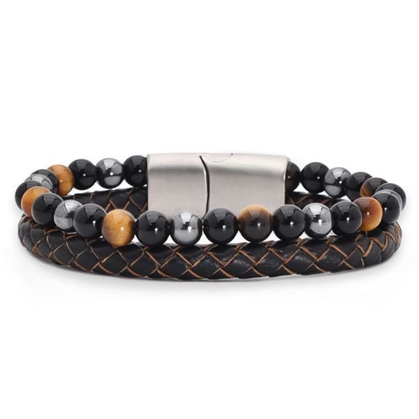 'Fashion Brown' Fashion Bead Armband, J966-10