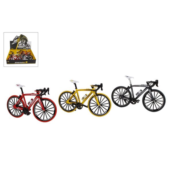 Miniatur Rennrad schwarz/rot/gelb 17cm 3fach sortiert
