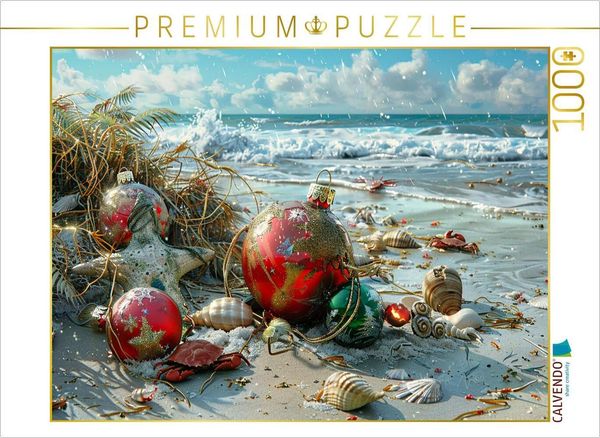 CALVENDO Puzzle Rote Weihnachtskugeln 1000 Teile Lege-Größe 64x48cm Foto-Puzzle für glückliche Stunden