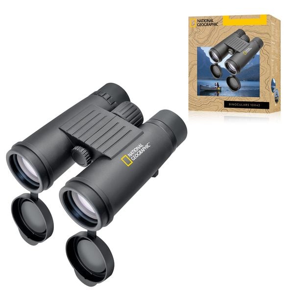 Bresser 13387 - NATIONAL GEOGRAPHIC Fernglas 10x42 wasserdicht, mit Schwimmgurt und Tasche