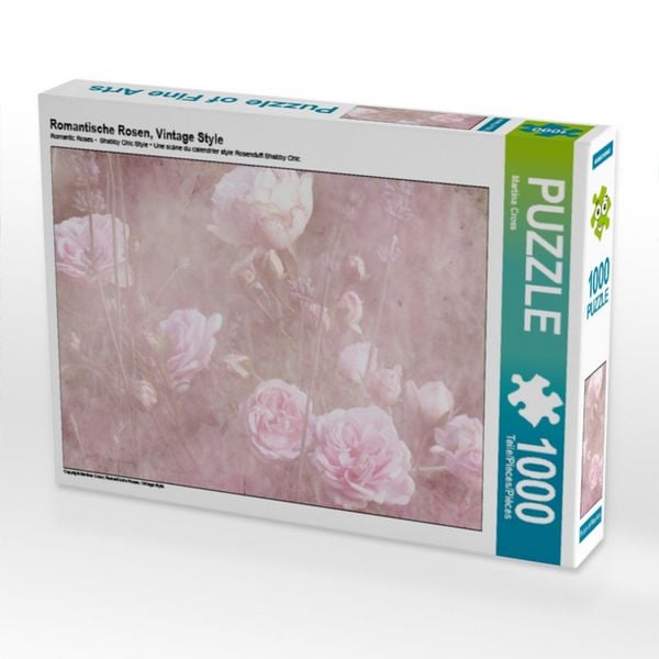 CALVENDO Puzzle Romantische Rosen, Vintage Style 1000 Teile Lege-Größe 64x48cm Foto-Puzzle für glückliche Stunden