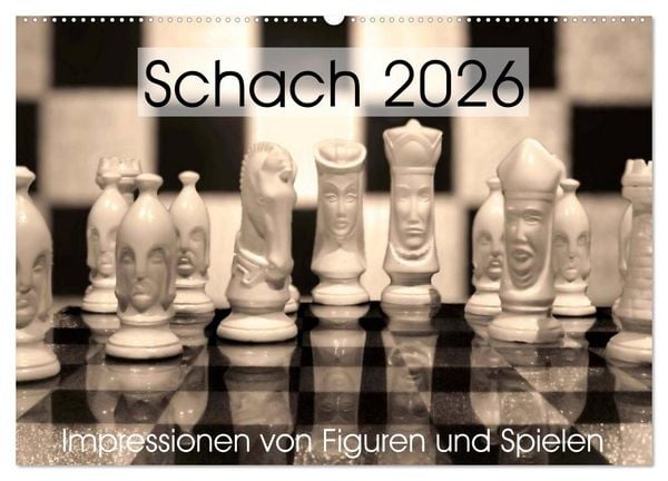 Schach 2026. Impressionen von Figuren und Spielen (Wandkalender 2026 DIN A2 quer), CALVENDO Monatskalender
