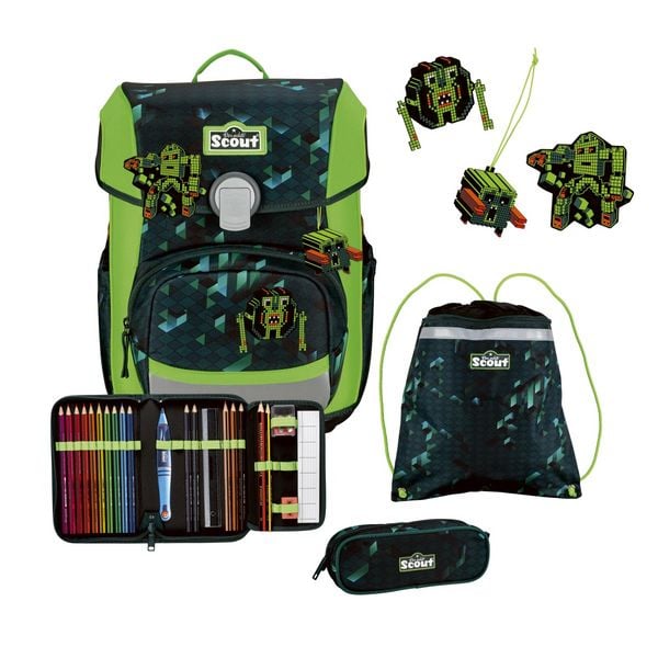 Scout Schulranzen Set Neo, Schulranzen Set, 4tlg, Cubes