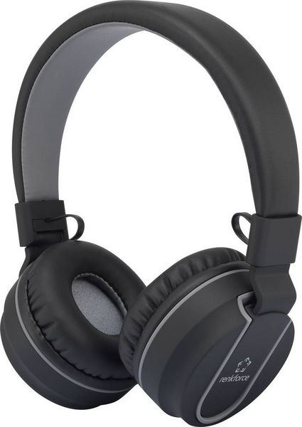 Renkforce RF-BTK-100 On Ear Headset Bluetooth® Schwarz, Grau Headset, Faltbar