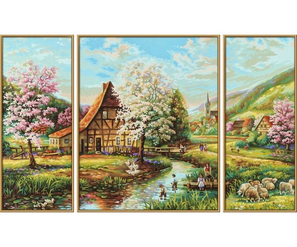 Malen nach Zahlen - Ländliche Idylle (Triptychon)