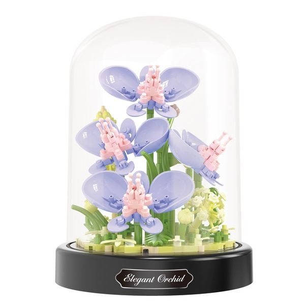 BALODY Blumen: Orchideen/Orchids, DIY Bausatz aus Miniblocks, 374 Klemmbausteine