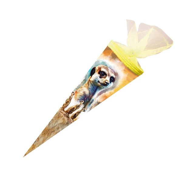 Nestler Schultüte Erdmännchen rund mit Tüllverschluss 50cm