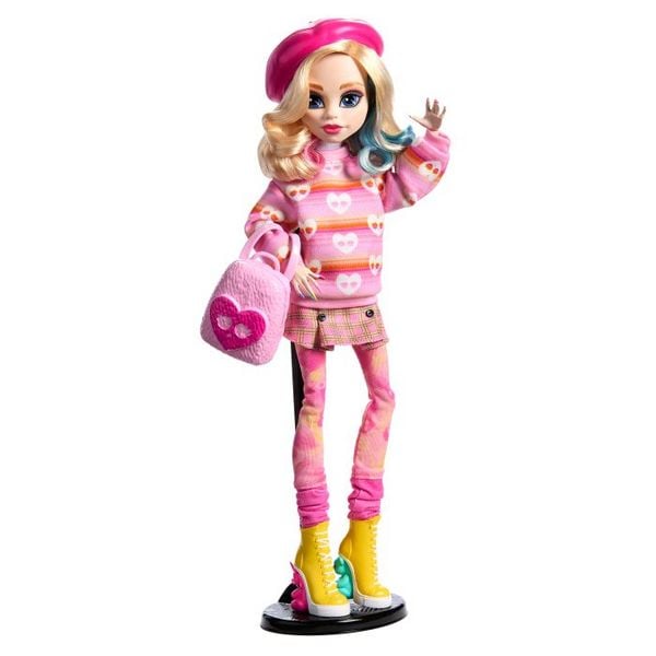 Monster High Wednesday Sammelpuppe, Enid Sinclair in pink mit Accessoires