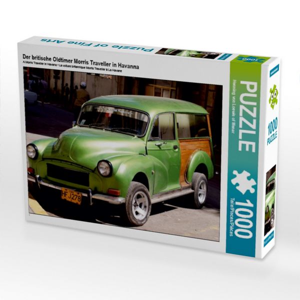 CALVENDO Puzzle Der britische Oldtimer Morris Traveller in Havanna 1000 Teile Puzzle quer 1000 Teile Lege-Größe 64 × 48 cm Foto-Puzzle für glückliche Stunden