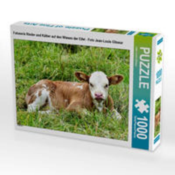 CALVENDO Puzzle Fotoserie Rinder und Kälber auf den Wiesen der Eifel - Foto Jean-Louis Glineur 1000 Teile Lege-Größe 64 x 48 cm Foto-Puzzle Bild von Jean-Louis Glineur