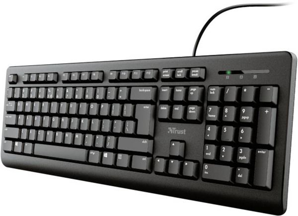 Trust PRIMO Kabelgebunden Tastatur Deutsch, QWERTZ Schwarz mit numerischer Tastatur