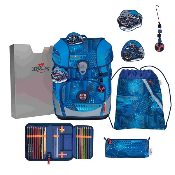 DerDieDas Schulranzen Set ErgoFlex Tiny, Schulranzen Set, 5tlg, Turbo Speed