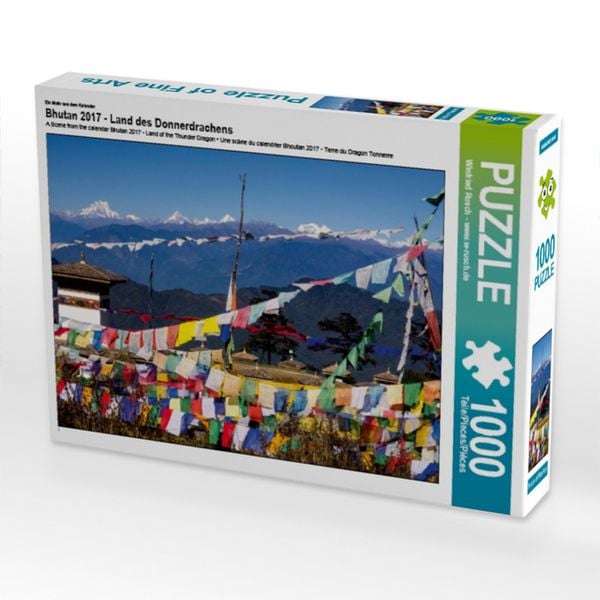 CALVENDO Puzzle Ein Motiv aus dem Kalender Bhutan 2017 - Land des Donnerdrachens 1000 Teile Lege-Größe 64x48cm Foto-Puzzle für glückliche Stunden