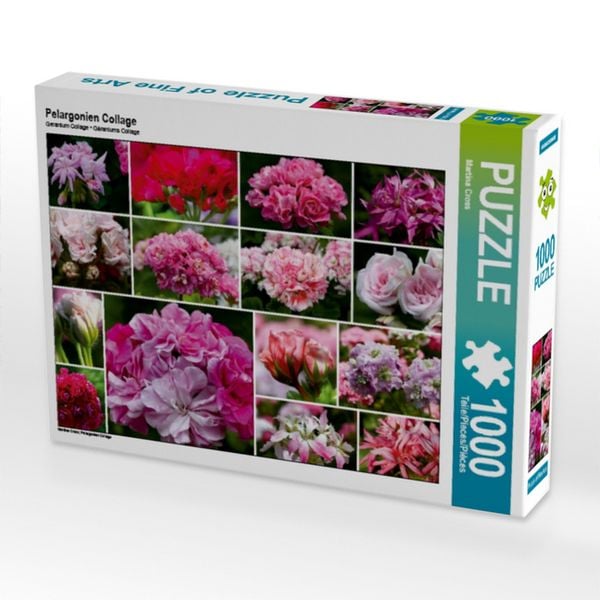 CALVENDO Puzzle Pelargonien Collage 1000 Teile Lege-Größe 64x48cm Foto-Puzzle für glückliche Stunden