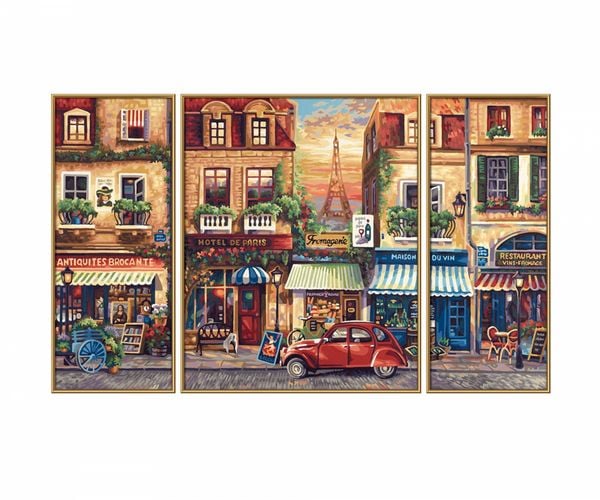 Malen nach Zahlen - Paris Nostalgie (Triptychon)