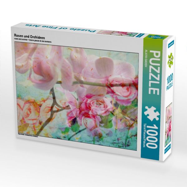 CALVENDO Puzzle Rosen und Orchideen 1000 Teile Lege-Größe 64x48cm Foto-Puzzle für glückliche Stunden