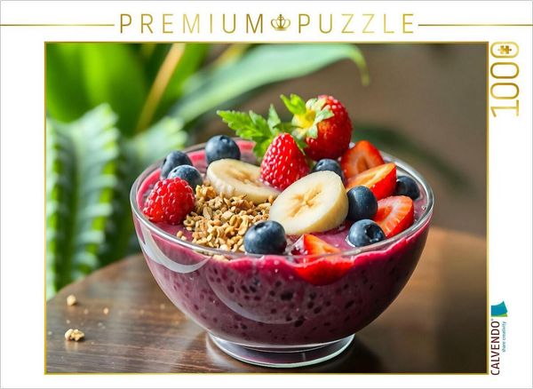 CALVENDO Puzzle Superfood für die Sinne - Açaí-Bowl als HD-Leinwand & Puzzle! 1000 Teile Lege-Größe 64x48cm Foto-Puzzle für glückliche Stunden