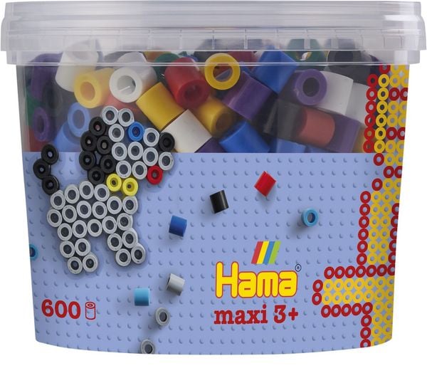 Hama 8570 - My first Hama Bügelperlen Maxi 3+, Dose mit ca. 600 Stück, Vollton Mix