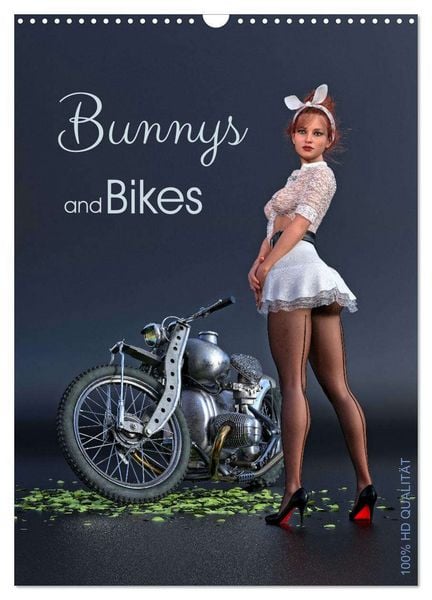 Bunnys and Bikes (Wandkalender 2026 DIN A3 hoch), CALVENDO Monatskalender