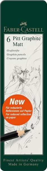 Faber-Castell Bleistift Pitt Graphite Matt, 6er Metalletui