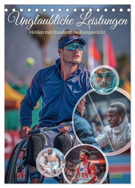 Unglaubliche Leistungen - Helden mit Handicap im Rampenlicht (Tischkalender 2025 DIN A5 hoch), CALVENDO Monatskalender