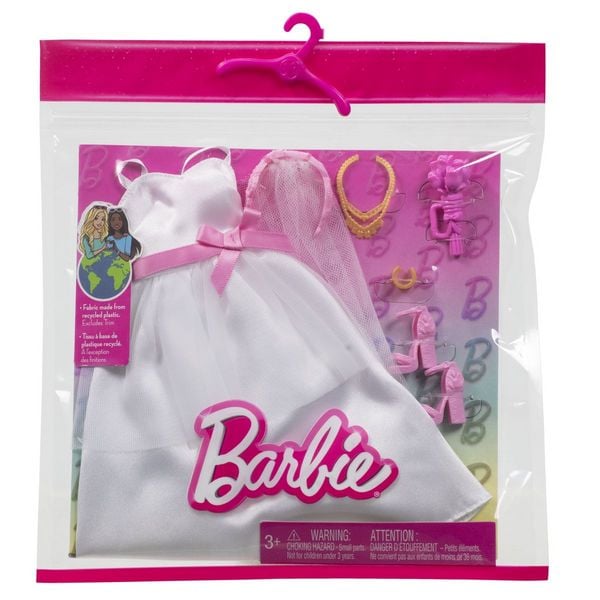 Barbie-Mode, Set mit Braut-Outfit für Barbie-Puppe am Hochzeitstag