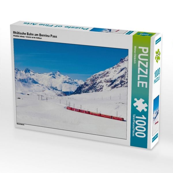 CALVENDO Puzzle Rhätische Bahn am Bernina Pass 1000 Teile Lege-Größe 64x48cm Foto-Puzzle für glückliche Stunden