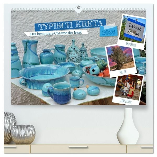 Typisch Kreta (hochwertiger Premium Wandkalender 2026 DIN A2 quer), Kunstdruck in Hochglanz