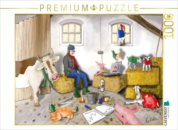 CALVENDO Puzzle Fortbildung im Stall 1000 Teile Lege-Größe 64 × 48 cm Foto-Puzzle für glückliche Stunden