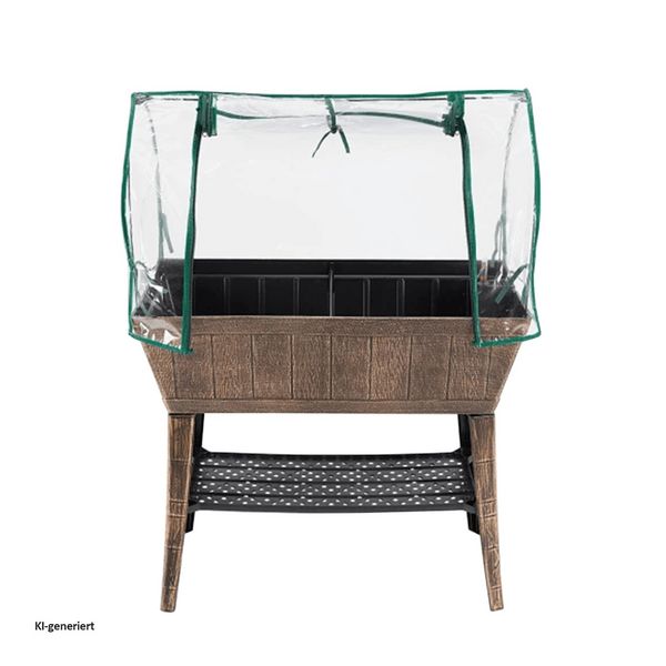 HTI-Living Hochbeet Nessa mit Frühbeetabdeckung Braun Hochbeet Nessa mit Frühbeetabdeckung Braun