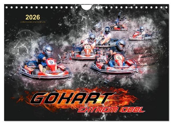 GoKart - extrem cool (Wandkalender 2026 DIN A4 quer), CALVENDO Monatskalender