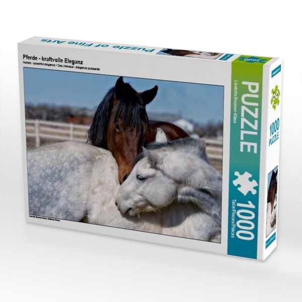 CALVENDO Puzzle Pferde - kraftvolle Eleganz 1000 Teile Lege-Größe 64x48cm Foto-Puzzle für glückliche Stunden