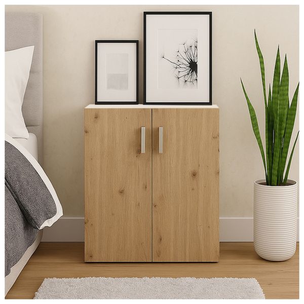 HTI-Living Kommode Nina 2M weiß artisaneiche Kommode Nina 2M weiß artisaneiche