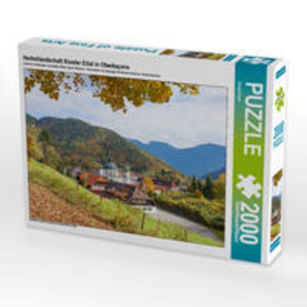 CALVENDO Puzzle Herbstlandschaft Kloster Ettal in Oberbayern 2000 Teile Puzzle quer 2000 Teile Lege-Größe 90 × 67 cm Foto-Puzzle für glückliche Stunden